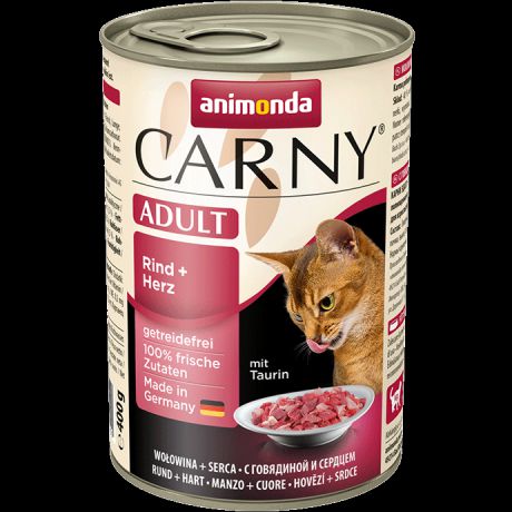 Корм для кошек ANIMONDA Carny Adult говядина, сердце конс. 400г