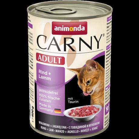 Корм для кошек ANIMONDA Carny Adult говядина, ягнёнок конс. 400г