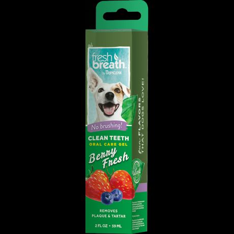 Гель для чистки зубов TROPICLEAN ягодный для собак, 59 мл