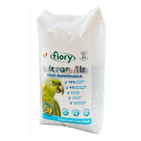 Корм для птиц FIORY для амазонских попугаев и какаду Micropills Amazzoni/Cacatua 1,4кг