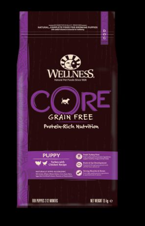 Корм для щенков Wellness Core Puppy беззерновой индейка с курицей сух. 1,5кг