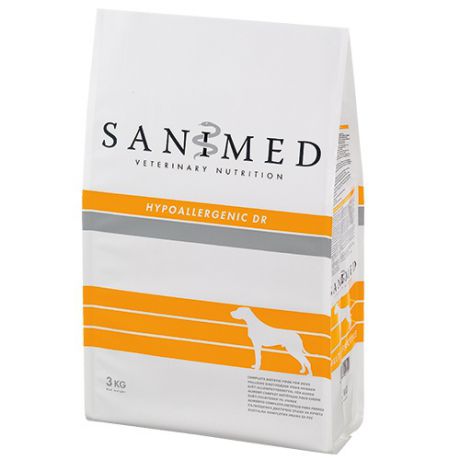 Корм для собак SANIMED dog Hypoallergic DR при пищевой аллергии, утка сух. 3кг