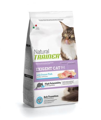 Корм для кошек TRAINER Natural Exigent Cat для привередливых, океаническая рыба сух. 1,5кг