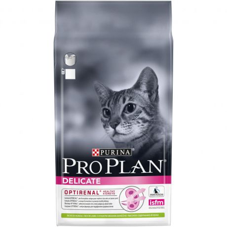 Корм для кошек PRO PLAN с чувствительным пищеварением, ягненок, сух. 1,5кг