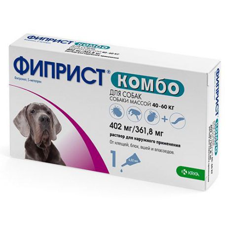 KRKA Фиприст для собак 40-60кг Комбо 4,02мл 1 пипетка