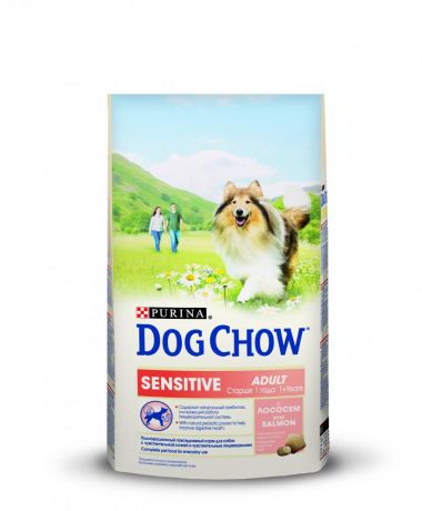 Корм для собак DOG CHOW с чувствительным пищеварением Лосось сух. 14кг
