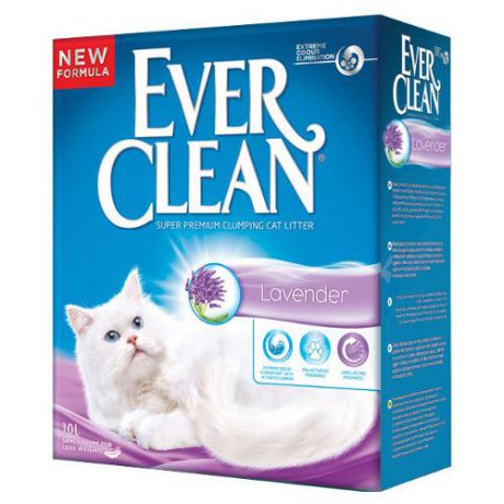 Наполнитель для кошачьего туалета EVER CLEAN Lavander комкующийся с ароматом лаванды 6кг