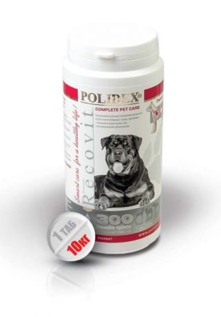 Таблетки POLIDEX Рековит для восстановл.организма собаки,повышает сопротивляемость организма 300 таб