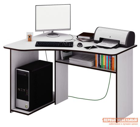 Угловой компьютерный стол с полками и ящиками МФ Мастер Триан-1