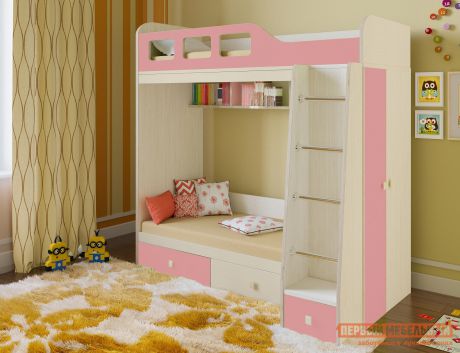 Детская двухъярусная кровать со шкафом РВ Мебель Астра-3