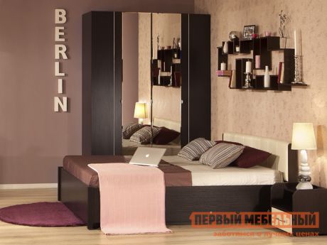 Двуспальная кровать с изголовьем из экокожи ТД Арника BERLIN3x
