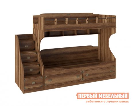 Детская двухъярусная кровать с лестницей-ящиками ТриЯ СМ-250.11.12