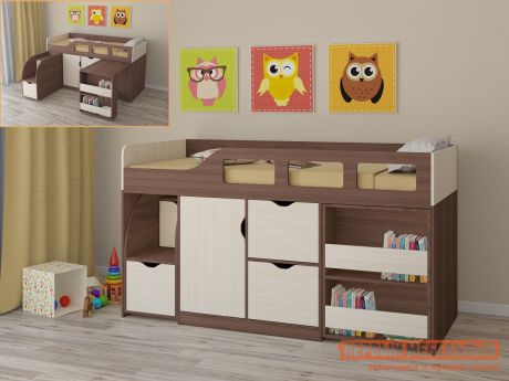 Кровать-чердак для детей от 3 лет РВ Мебель Астра-8 Дуб Шамони