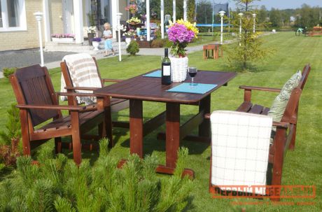 Комплект садовой мебели Timberica Скамья Ярви + 2 кресла Ярви + стол Ярви