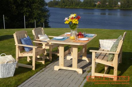 Комплект садовой мебели Timberica Скамья Ярви + 2 кресла Ярви + стол Ярви