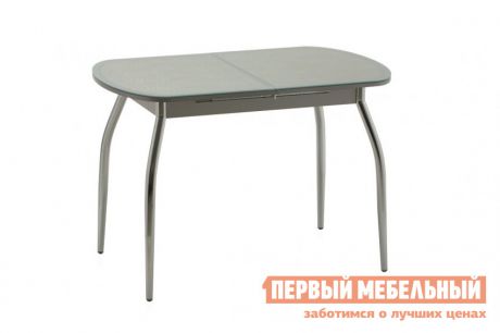 Стол для кухни со стеклянной столешницей Кубика Касабланка-мини (ноги хром)