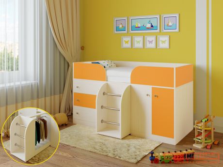 Кровать-чердак для детей от 3 лет РВ Мебель Астра-5 Дуб Молочный