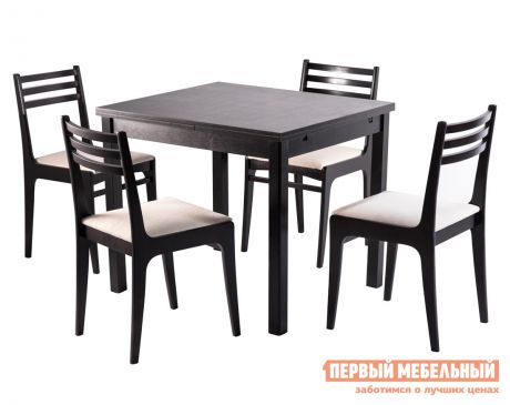 Обеденная группа для столовой и гостиной Mebwill Обеденная группа Грис Стол + 4 стула