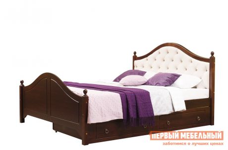 Двуспальная кровать с мягким изголовьем Timberica Кая (К2) мягкая с ящиками