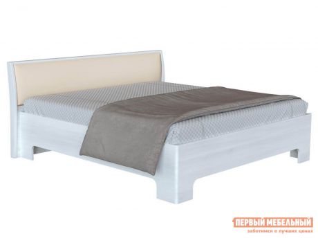 Двуспальная кровать с изголовьем из экокожи Первый Мебельный Прато 3