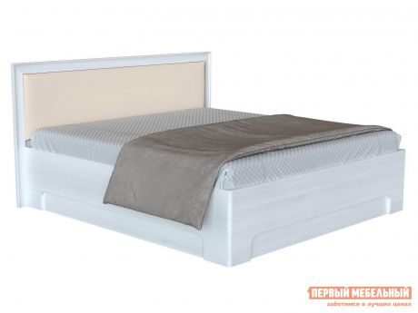 Двуспальная кровать с изголовьем из экокожи Первый Мебельный Прато 1 ПМ