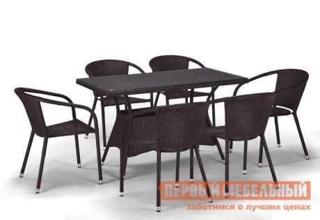 Комплект плетеной мебели из искусственного ротанга Афина-мебель T198D/Y137C-W53 6Pcs