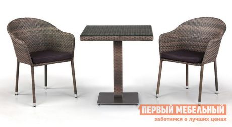 Комплект плетеной мебели из искусственного ротанга Афина-мебель T601G/Y375G-W1289 2Pcs