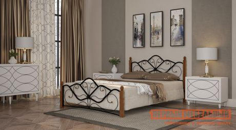 Двуспальная кровать Первый Мебельный Веста 160х200