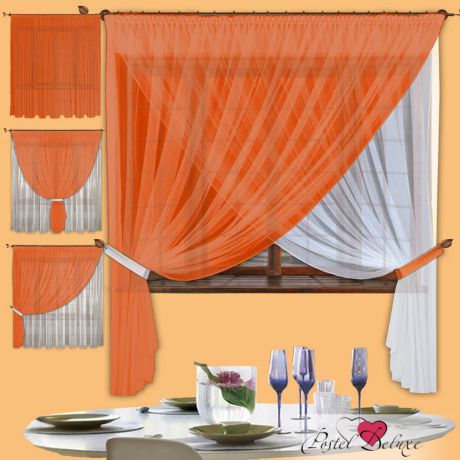 Шторы РеалТекс Скрещенные шторы Diana Цвет: Оранжевый