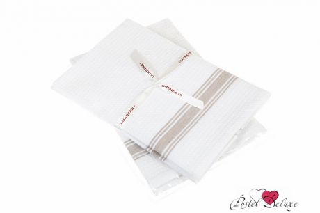 Полотенца Luxberry Кухонное полотенце Sandwich Цвет: Белый-Натуральный (40х60 см - 2 шт)