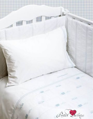 Постельное белье и комплекты Luxberry Бампер в кроватку Машинки Цвет: Белый-Голубой