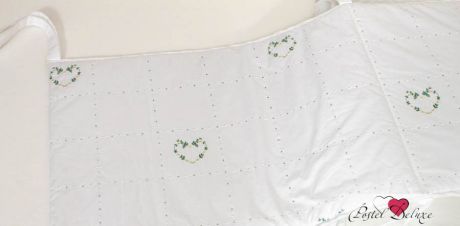 Постельное белье и комплекты Luxberry Бампер в кроватку Сердечки Цвет: Белый-Зеленый-Желтый