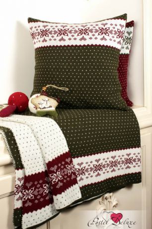 Декоративные подушки Luxberry Декоративная наволочка Norway Цвет: Зеленый-Белый-Бордовый (45х45)