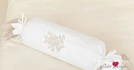 Декоративные подушки Luxberry Декоративная наволочка Rose Цвет: Белый-Натуральный (28х56)