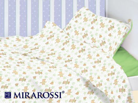 детское постельное белье MIRAROSSI Детское Постельное белье Orsetto Цвет: Зеленый (115х147 см)
