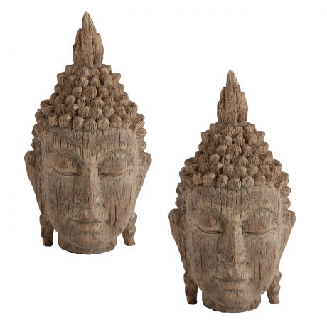 Статуэтки и фигурки ARTEVALUCE Статуэтка Голова Будды (11х12х20 см - 2 шт)