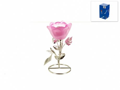 Декоративные свечи ENS GROUP Подсвечник Розовый Цветок (8х8х16 см)