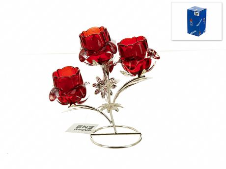 Декоративные свечи ENS GROUP Подсвечник Красный Цветок (9х18х20 см)