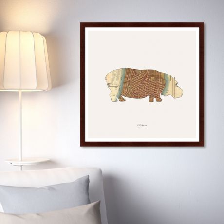 Картины, постеры, гобелены, панно Картины в Квартиру Картина Hippo (79х79 см)