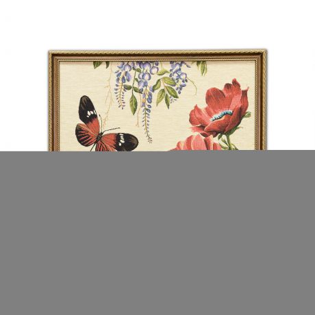 Картины, постеры, гобелены, панно A La Gobelin Гобелен Бабочки И Маки (52х52 см)
