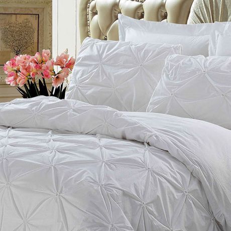 Комплекты постельного белья KingSilk Постельное белье Chasity Цвет: Белый (семейное)
