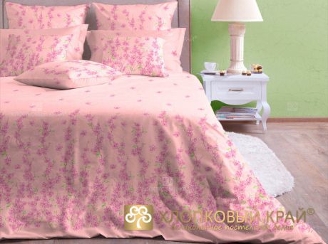 Комплекты постельного белья Хлопковый Край Постельное белье Шарлиз роза (2 спал.)