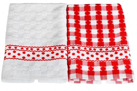 Полотенца Toalla Кухонное полотенце Alvar Цвет: Белый, Красный (40х60 см - 2 шт)