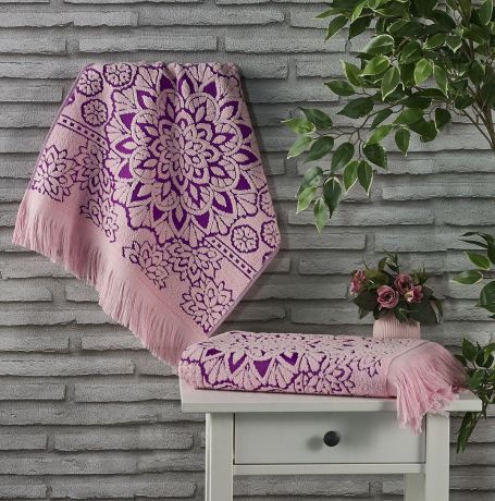Полотенца Karna Полотенце Duru Цвет: Розовый (70х140 см)