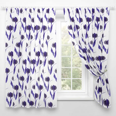 Шторы Сирень Классические шторы Фиолетовые Тюльпаны