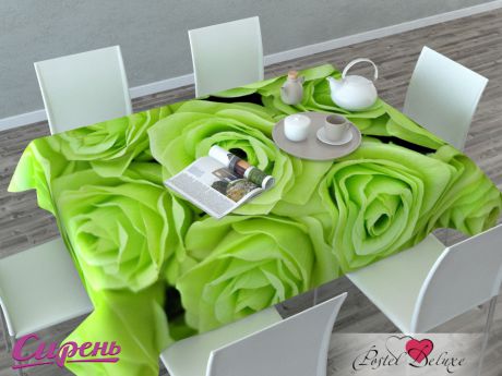 Скатерти и салфетки Сирень Скатерть Зеленые Розы (120х145 см)