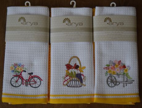 Полотенца Arya Кухонное полотенце Provense Цвет: Белый,Желтый (40х60 см - 2 шт)