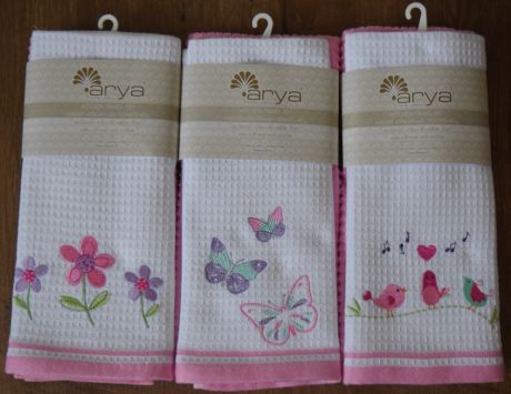 Полотенца Arya Кухонное полотенце Bahar Цвет: Экрю,Розовый (40х60 см - 2 шт)