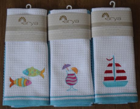 Полотенца Arya Кухонное полотенце Summer Цвет: Белый,Аква (40х60 см - 2 шт)