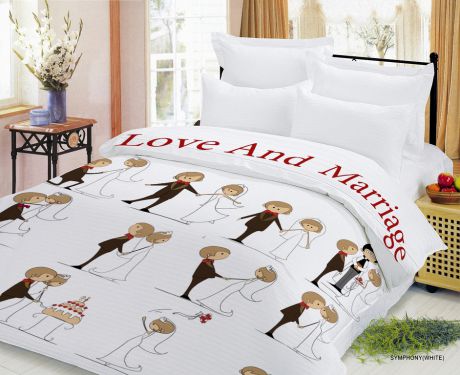 Комплекты постельного белья NEWTONE Постельное белье Love and Marriage (семейное)